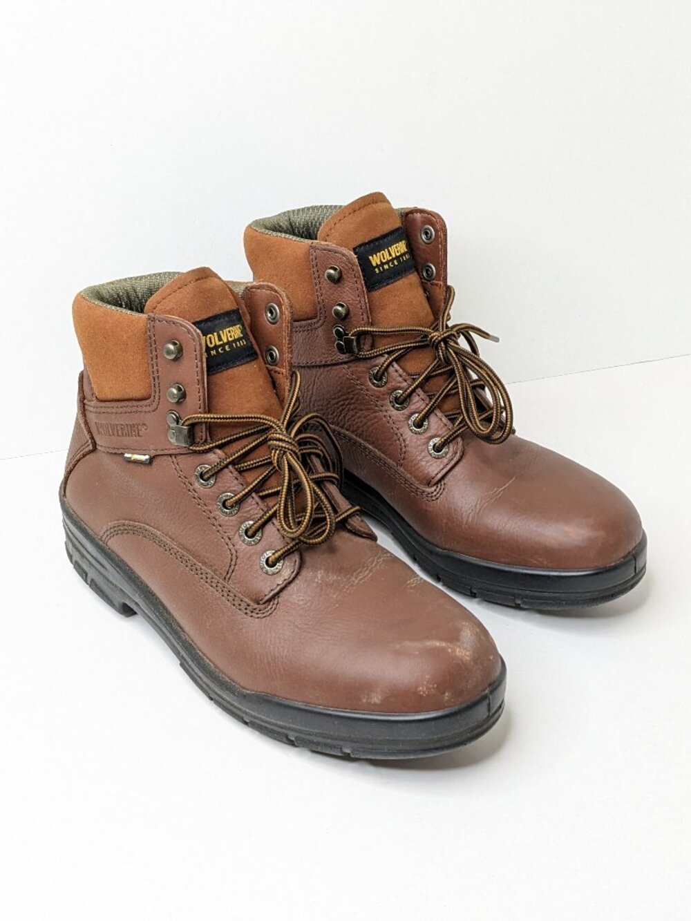 Wolverine Durashocks Direct-Attach Slip Resistant Work Boots Brown Men's 9 Wide